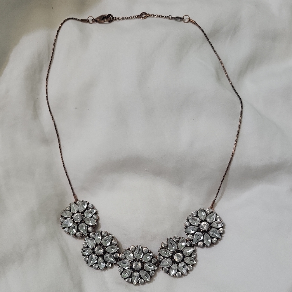 BaubleBar Silver Floral Statement Necklace